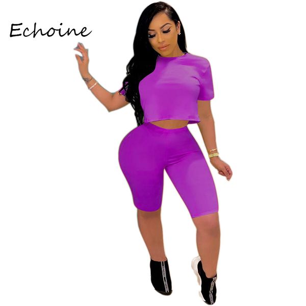 

повседневный womne two piece set crop top + штаны o-образный вырез с коротким рукавом велосипедиста шорты одежда для женщин нарядов solid 5, White