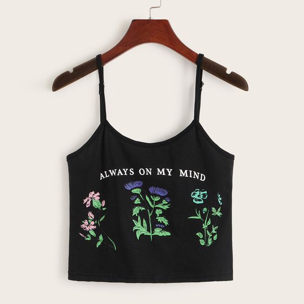 

summer crop for women straps sleeveless bohemia srappy letter printed casual crop blouse cropped feminino, White