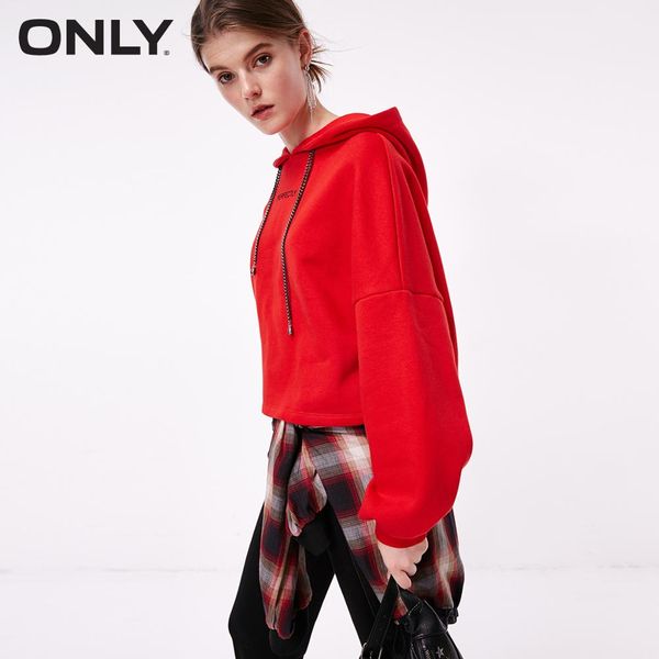 

only women's autumn new short plush hoodie sweatshirts | 11839s523, Black