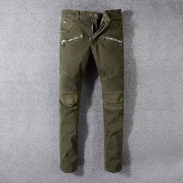 

2019 new mens distressed ripped biker jeans slim fit motorcycle biker denim for men fashion designer hip hop mens jeans quality, Blue