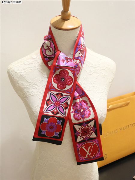 

2019designer of the latest spring and summer fashion brand in 100% pure silk headband, classic scarf, Blue;gray