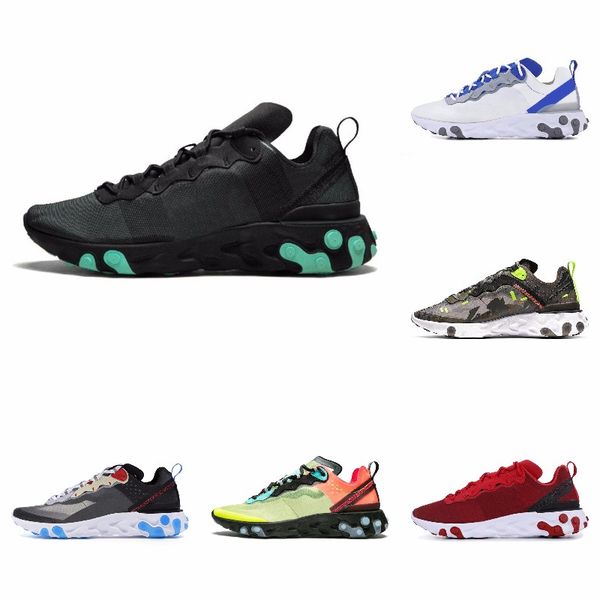 

new ashion react element running shoes fo men women light bone triple black royal solar team red mens trainers sports sneaker runner s#07095