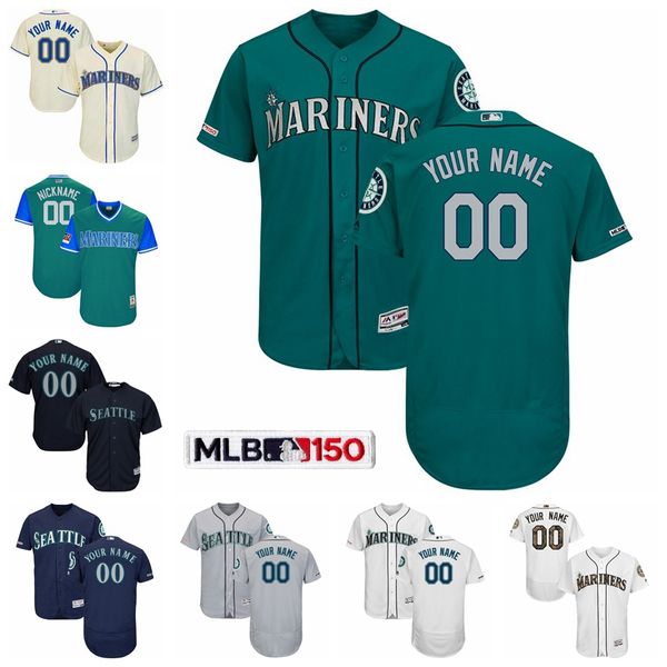 

baseball 24 ken griffey jr. jersey 11 edgar martinez 51 suzuki ichiro 51 randy johnson 34 felix hernandez 13 alex rodriguez custom name, Blue;black