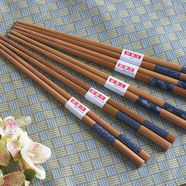 

5 пар / set lucky cat bamboo экологическая палочками ручной работы из дерева деревянные палочки набор подарка для друзей