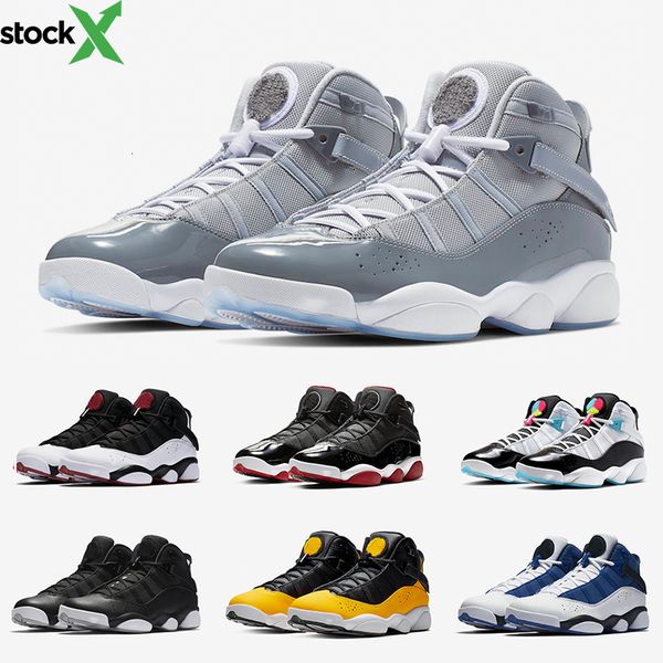 

2020 6 6s six rings mens basketball shoes cool grey concord bred green ice gym red space jam men women authentic sports sneakers, Black