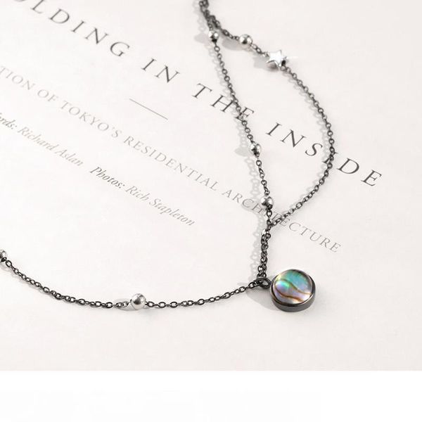 

thaya star planet space milky way 100% s925 silver pendant necklace galaxy crystal black chain for women jewelry christmas gift mx190726