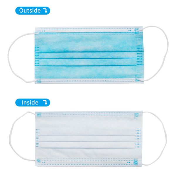 

3 layers disposable face mouth mask nonwoven disposable elastic mouth soft breathable