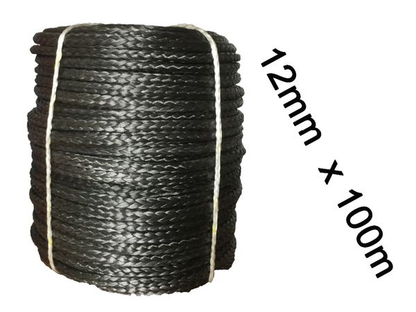 

12mm * 100m uhmwpe synthetic winch rope for 4x4 atv utv off-road