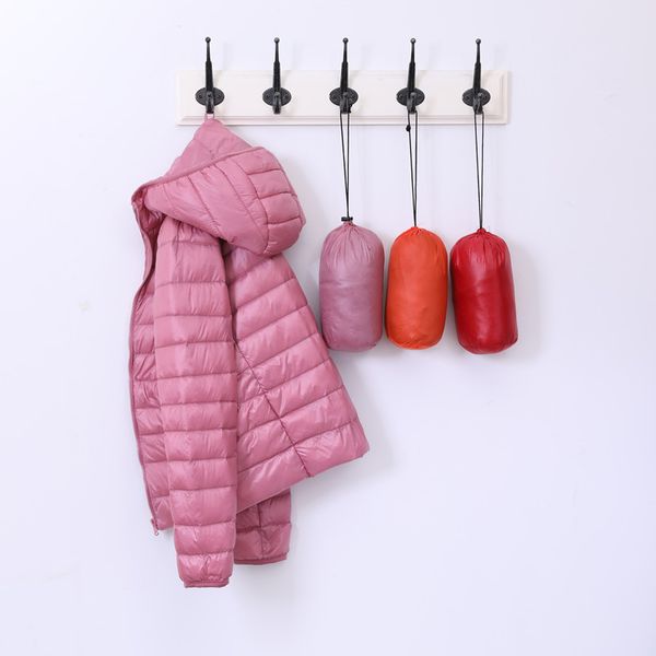 

long sleeve warm slim coat female outwear plus size 10-color winter women ultra light down jacket 75% duck down hooded jackets, Black