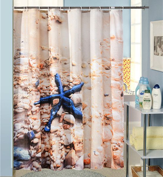 2019 Blue Starfish Shower Curtains With Grommet Jarl Home