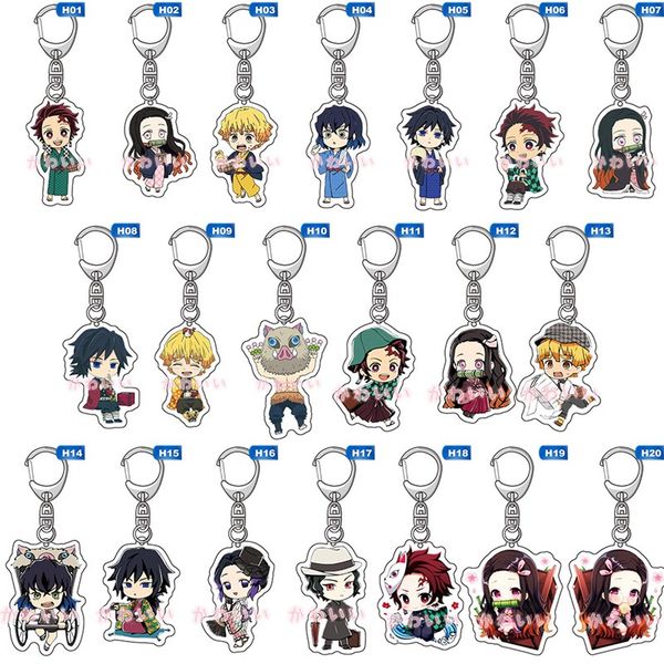 

20 styles anime demon slayer keychain, Silver