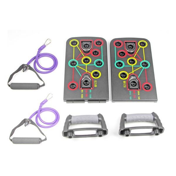 

push up rack board with resistance band comprehensive fitness training tool body building board system fitness gym body training