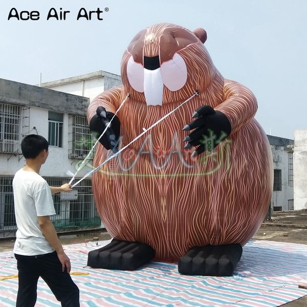 Castor inflável gigante de 4 m de altura/fibra de rodízio inflável/castor americano inflável para venda e publicidade fabricada na china