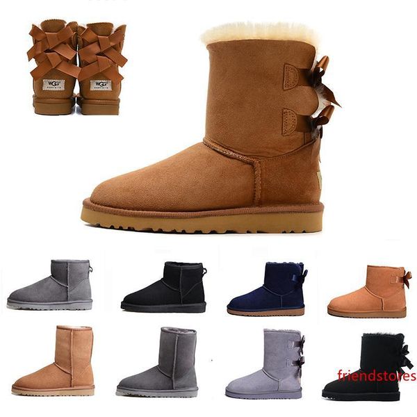 

snow wgg leather women classic kneel half long boots ankle black grey chestnut navy blue red womens shoes