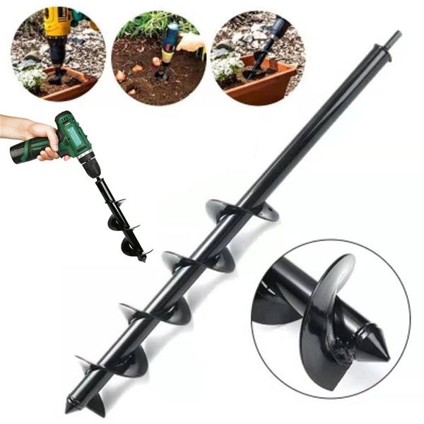 

garden planting auger spiral hole drill bit small earth planter post hole digger