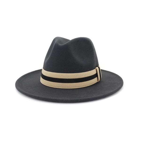 

2020 women men wool fedora hat wide-brimmed wool jazz dance hat style ladies fedora fashion party, Blue;gray