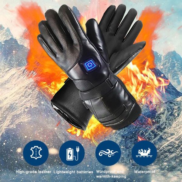

rechargeable electric warm heated gloves battery powered heat gloves men women winter sport heated for climbing skiing
