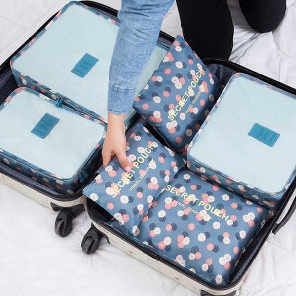

6pcs/set baggage travel organizer make up bags waterproof project clothes packing organizer travel bags cosmetic