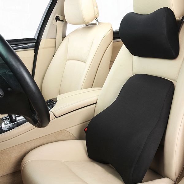 

neck pillow and back pillow kit for lower back pain neck pain universal size fit all driver and office worker chair memory foam