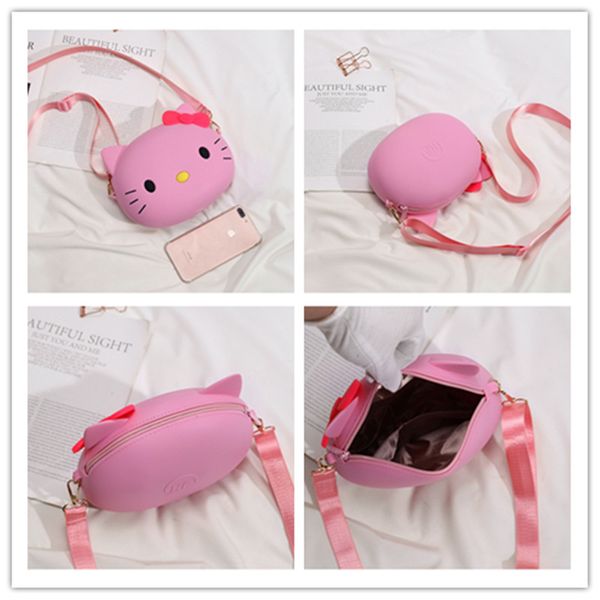 

cartoon cat chain handbags girls cute hello kitty crossbody bag women soft silica gel shoulder bags fashion large capacity purse