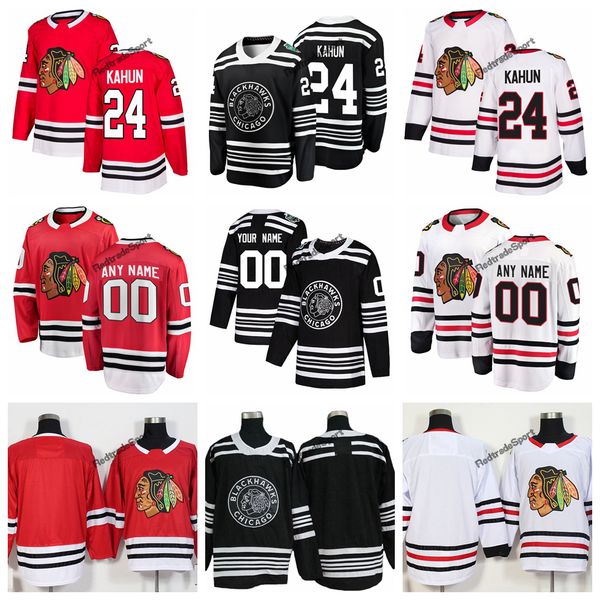 

2019 winter classic dominik kahun chicago blackhawks hockey jerseys new black #24 dominik kahun stitched jerseys customize name, Black;red