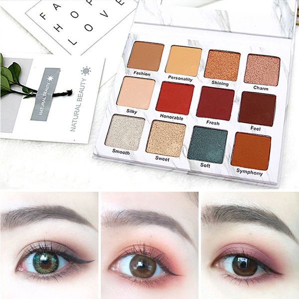 

fashion 12 colors cosmetic matte eyeshadow pallete cream eye shadow professional makeup pallette maquiagem profissional completa