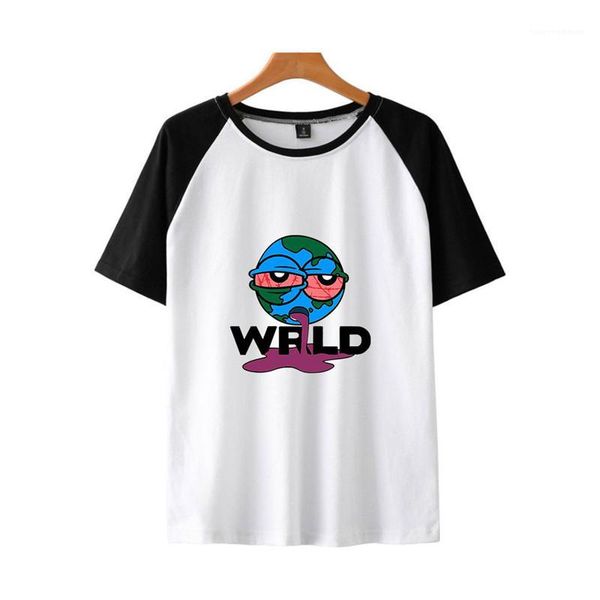 

short sleeve mens tees casual males clothing juice wrld mens designer tshirts fashion digital print panelled, White;black