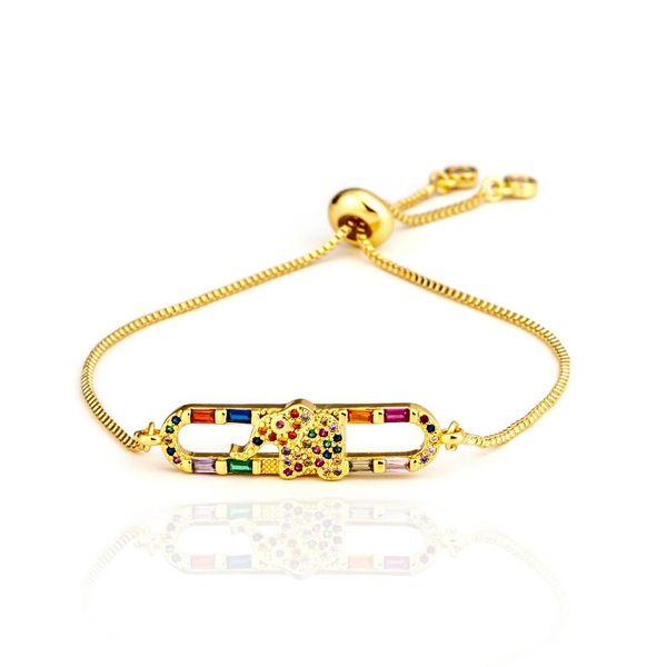 

women's gold rainbow bracelets&bangles jewelry cz zircon snake chain moon star seahorse devil's eye bracelet accessory femme, Golden;silver
