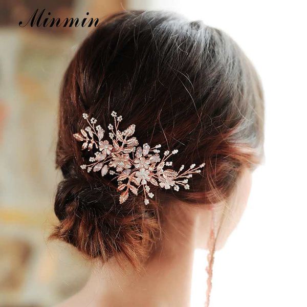 

minmin luxury handmade simulated pearl crystal wedding hair accessories for women elegant gorgeous bridal hair combs 2019 new fashion, Golden;white