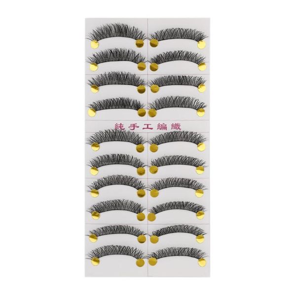 

10 пар ручной работы накладные ресницы janpanese стиль чистый ручной длинный толстый грязный популярный инструмент красоты