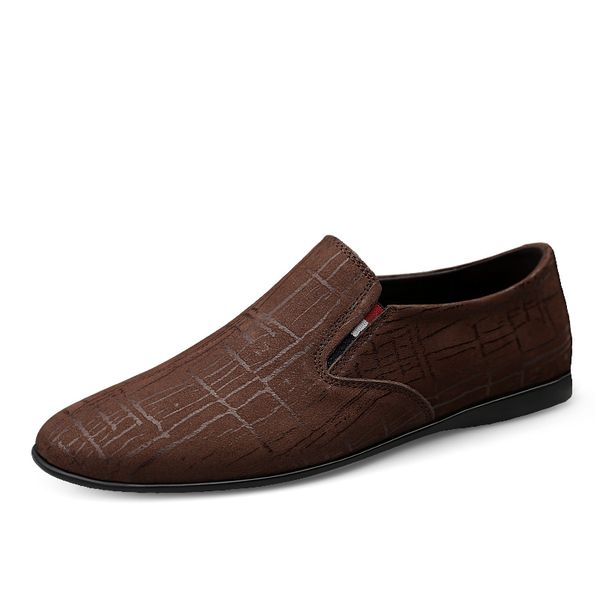 

2019 spring summer new men's loafers lazy soft flat casual shoes men breathable slip-on soft leather driving shoes moccasins, Black