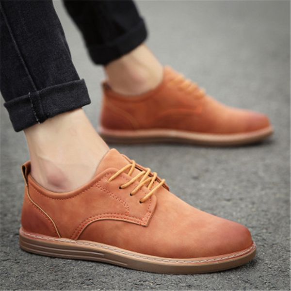 

2019 men leather shoes lace-up oxfords comfortable formal footwear male dress shoes business black flats chaussure homme