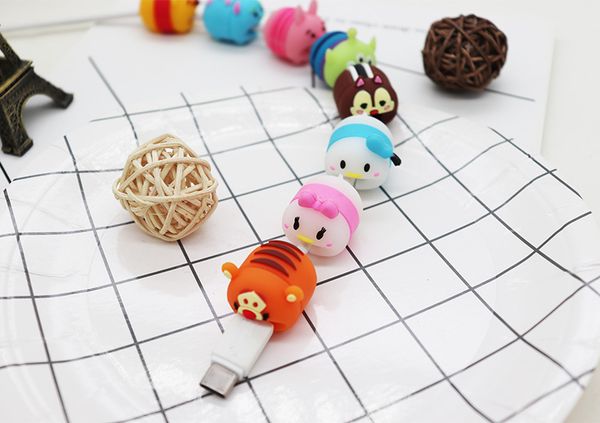 

cable bite one animal shape data line protective cover silicone cartoon anti-break protector multi-color variety bear monster pig