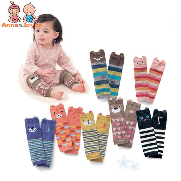 

20pair/lot cartoon air conditioning baby leg warmers baby boys girls toddler knee-length striped leg warmer atws, Pink;yellow