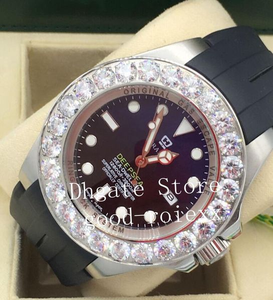 

luxury men's watches mens mechanical 2813 watch men blue black ceramic 116660 sea diamond bezel dweller 126660 rubber strap wristwatche, Slivery;brown