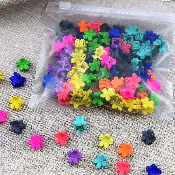

wholesale new kids girls candy color hair pins flower claw clips clamp fashion accessories ing, Slivery;white