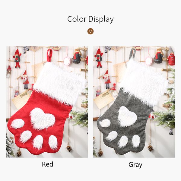

1pc christmas gift bag pet cat stocking socks xmas tree ornaments dec889