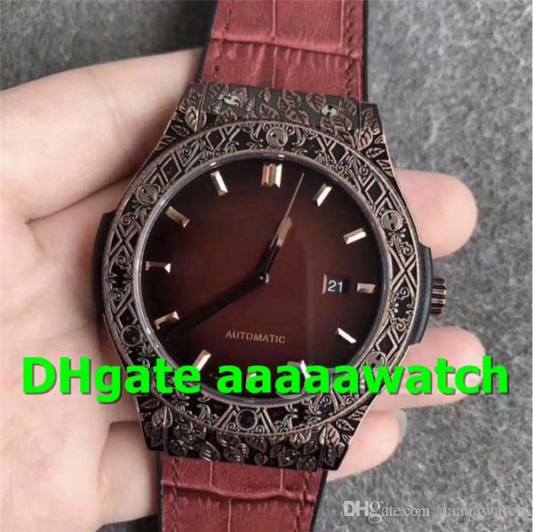 

SR Luxury 45mm Watch 511.OX.6670.LR.OPX17 Часы Fuente 18K Rosegold Case Темно-красный циферблат с красным липки