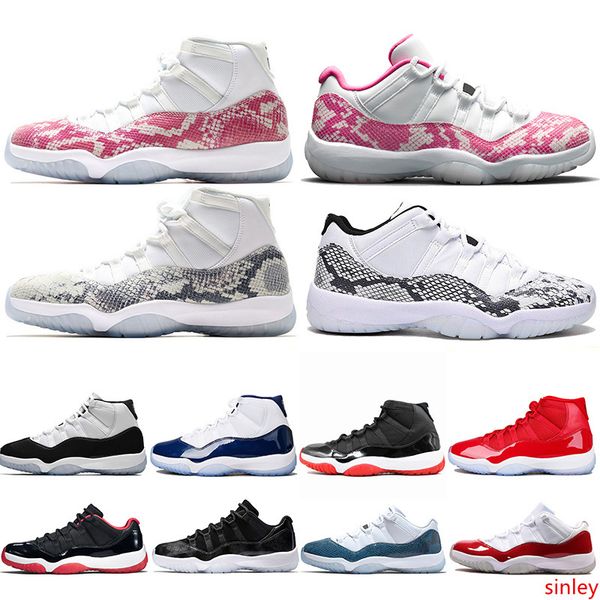 

11 navy pink snakeskin 11s concord 45 men basketball shoes bred space jam cap and gown mens trainer designer sports sneakers size 36-47