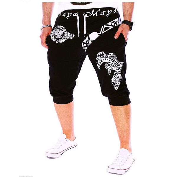 

2020 shorts mens tights compression solid color retro print bermuda short men homme shorts, White;black