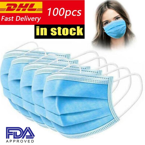 

in stock 3-ply disposable face mouth mask anti flu dust proof earloop mask anti-fog masks virus face mask via dhl