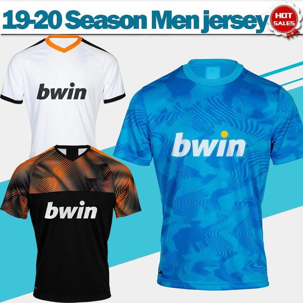 

2020 #10 parejo #19 rodrigo home white soccer jerseys 19/20 men away black soccer shirts #22 s.mina club team third blue football uniforms, Black;yellow