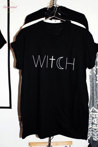 

halloween witch t-shirt funny women fashion slogan cotton casual tees cross moon graphic gift grunge t shirts-j020, White