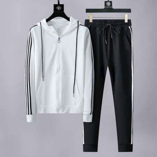 

mens designer tracksuit 2019 autumn fashion new men brand active cardigan hooded 2pcs suit winter coat+pants size -3xl wholesale, Gray