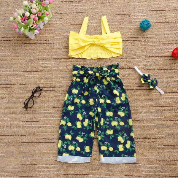 Baby Girls/’ 2 Piece Watermelon Print Short Sleeve Romper Tops with Bow-Knot Headband