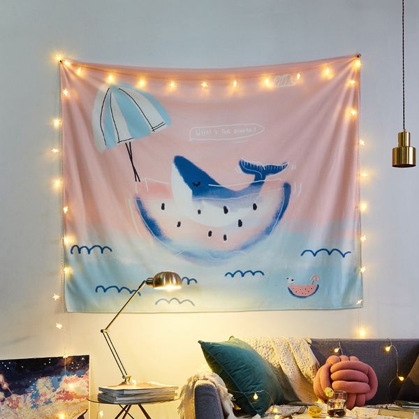 

cartoon printed tapestry home bedroom decoration live room ornaments net red p artifact studio decoration tapestry