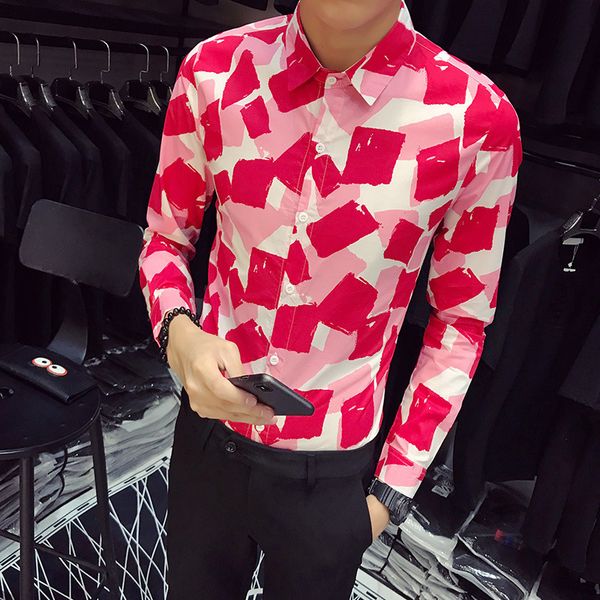 

men's dress shirts 2021 autumn men shirt fashion slim fit casual mens long sleeve business work camisa masculina chemise homme, White;black