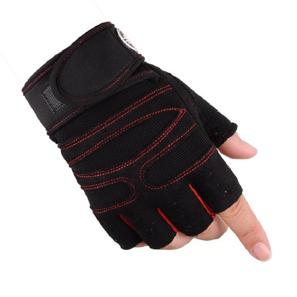 

m-xl heavyweight half finger gloves gym sports exercise weight lifting gloves body building training sport safety