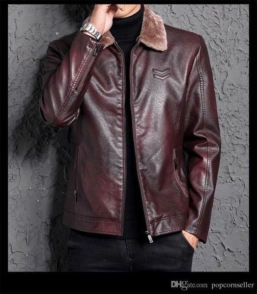 

mens fashion designer jackets new fur one piece leather mens youth lapel casual jackets fashion males clothing, Black