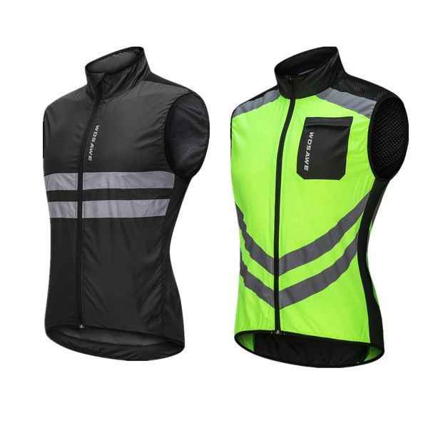 

wosawe high visibility motorcycle men sleeveless water resistance motocross clothes windbreaker moto reflective safety jacket